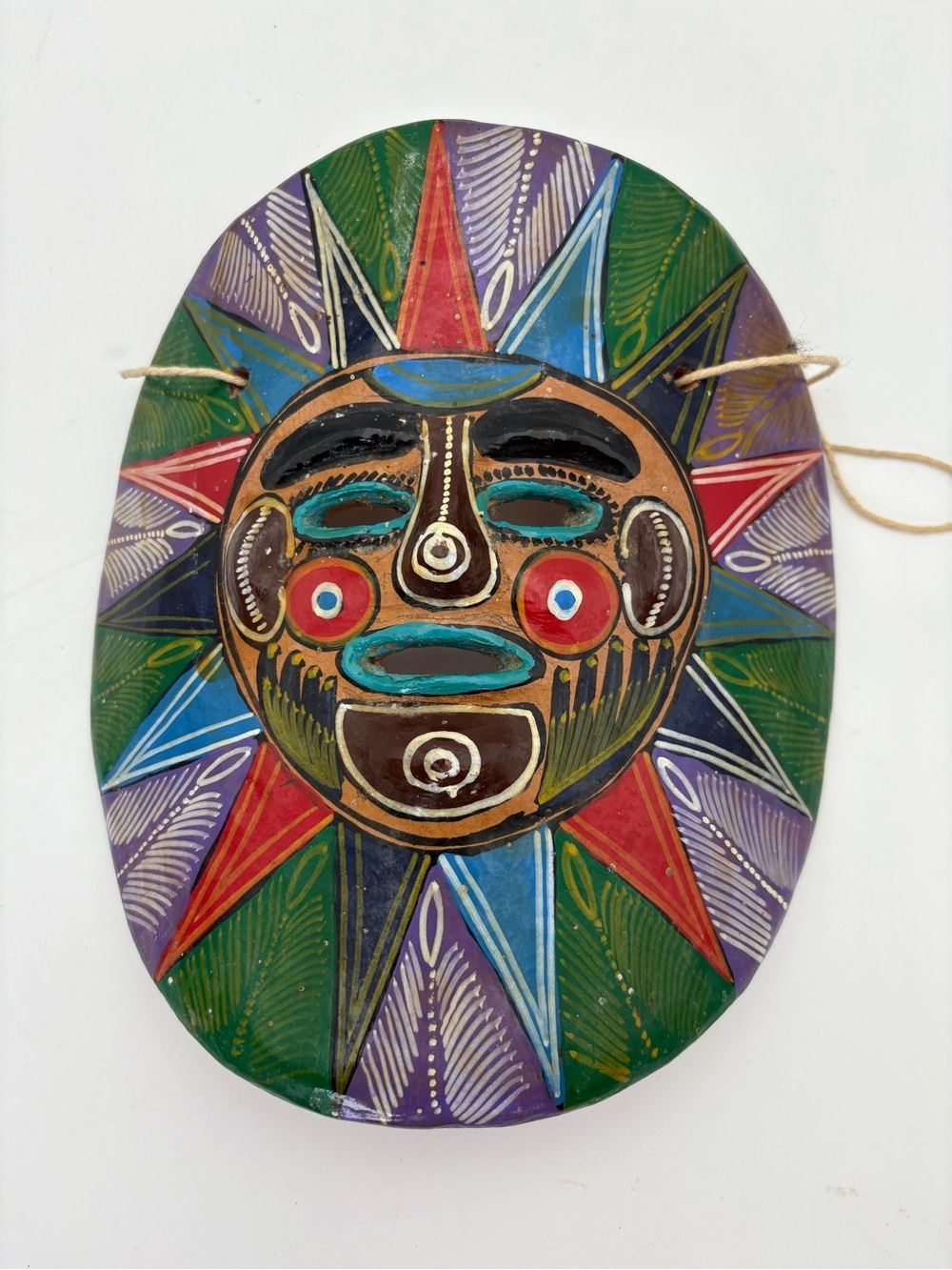 Vintage Mexican Folk Art Sun Decorative Mask Wall Art - Picture 2 of 16